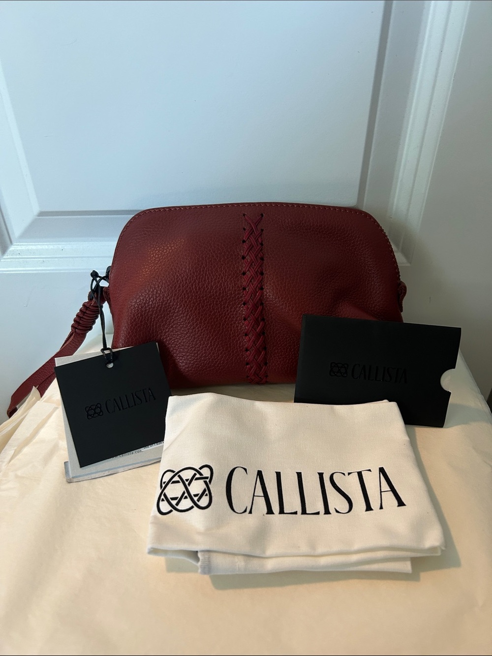 Callista Burgundy Leather Crossbody Bag